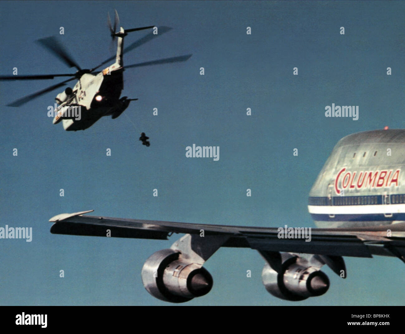 seaking-helicopter-columbia-747-jumbo-jet-airport-1975-1974-BP8KHX.jpg